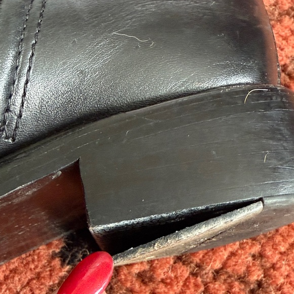 Tory Burch Black Leather Knee-High Riding Boots with Gold Logo - Picture 8 of 11